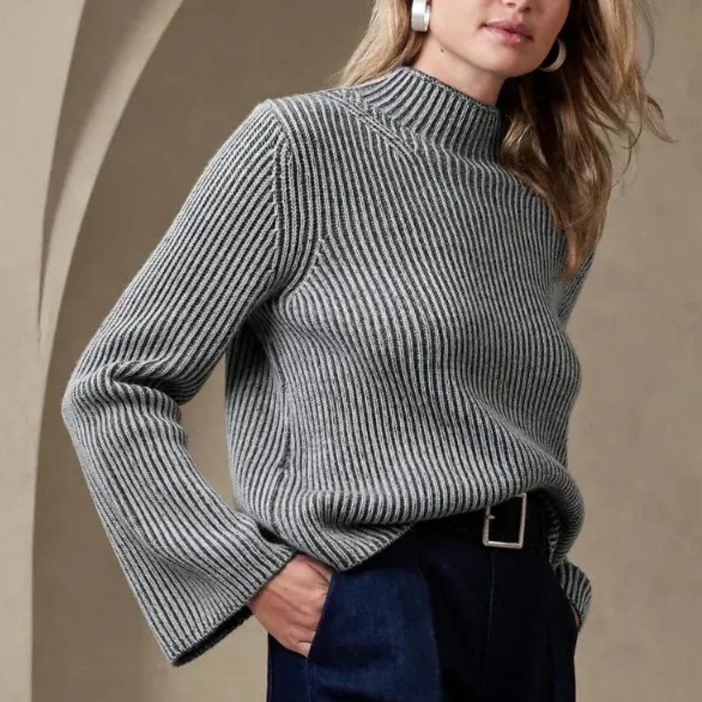 BR 100% Merino Wool Chunky Mockneck Sweater - Banana Republic